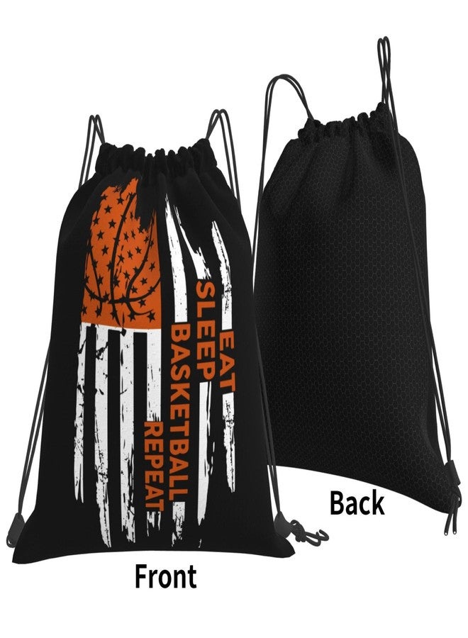 AIMASTZ Eat Sleep Basketball Repeat Unisex Drawstring Backpack Bag Sport Gym Travel Swim Sackpack - Image 2